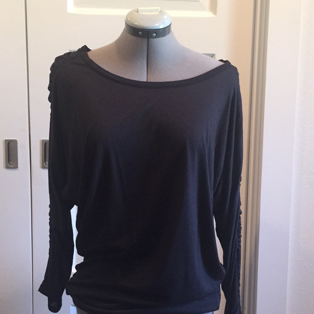 Joie black ruffle top